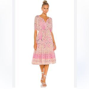 SPELL Mystic Midi Dress in Musk size XS